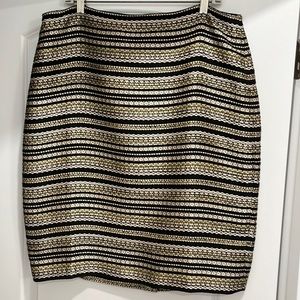 Talbots Black and Cream A-Line Skirt